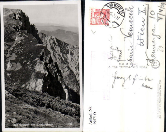 295710,Rax Gamseck vom Habsburghaus Bergkulisse b. Naßwald Schwarzau