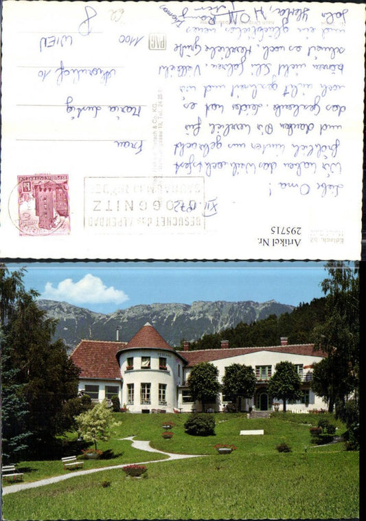 295715,Edlach b. Reichenau Hotel Cafe Peterhof geg. Rax Bergkulisse