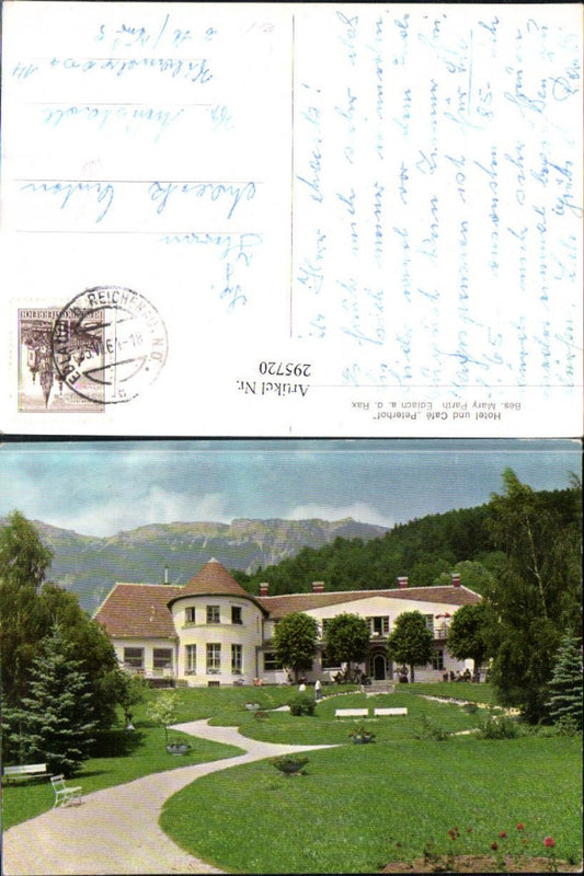 295720,Edlach an d. Rax Hotel und Cafe Peterhof Bergkulisse