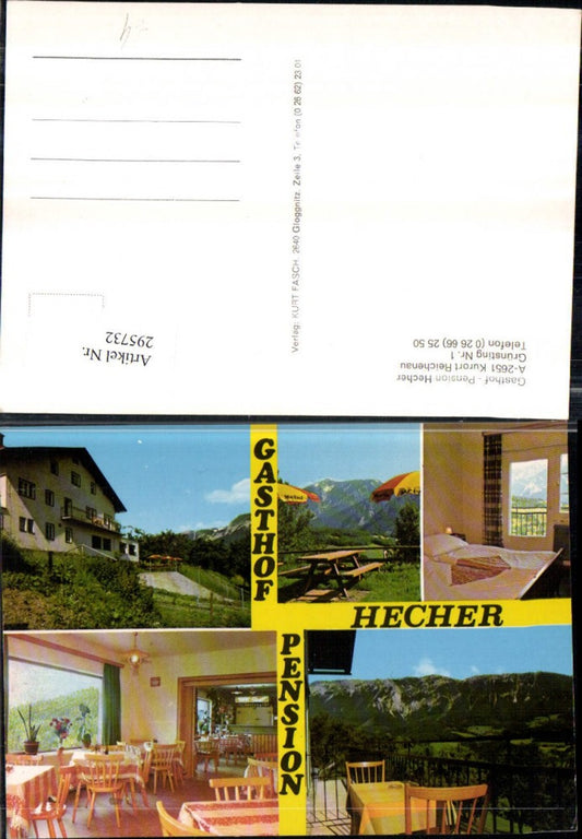 295732,Gasthof Pension Hecher b. Reichenau Terrasse Zimmer Mehrbildkarte