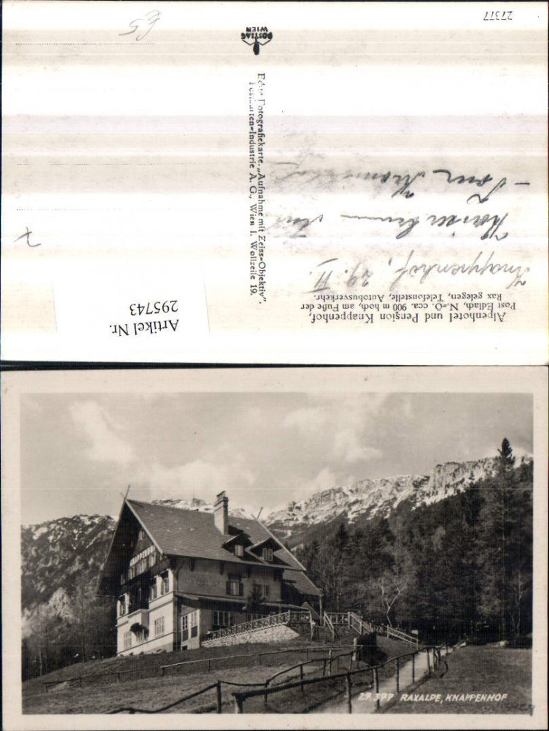 295743,Raxalpe Knappenhof Hotel Bergkulisse b. Edlach Reichenau