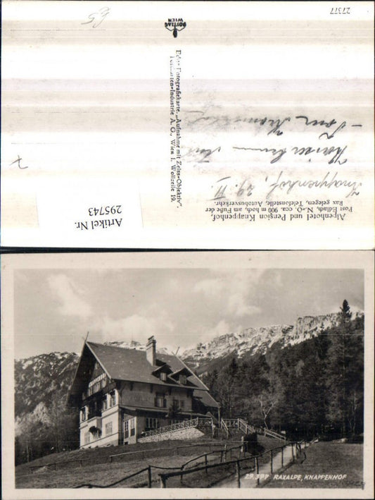 295743,Raxalpe Knappenhof Hotel Bergkulisse b. Edlach Reichenau