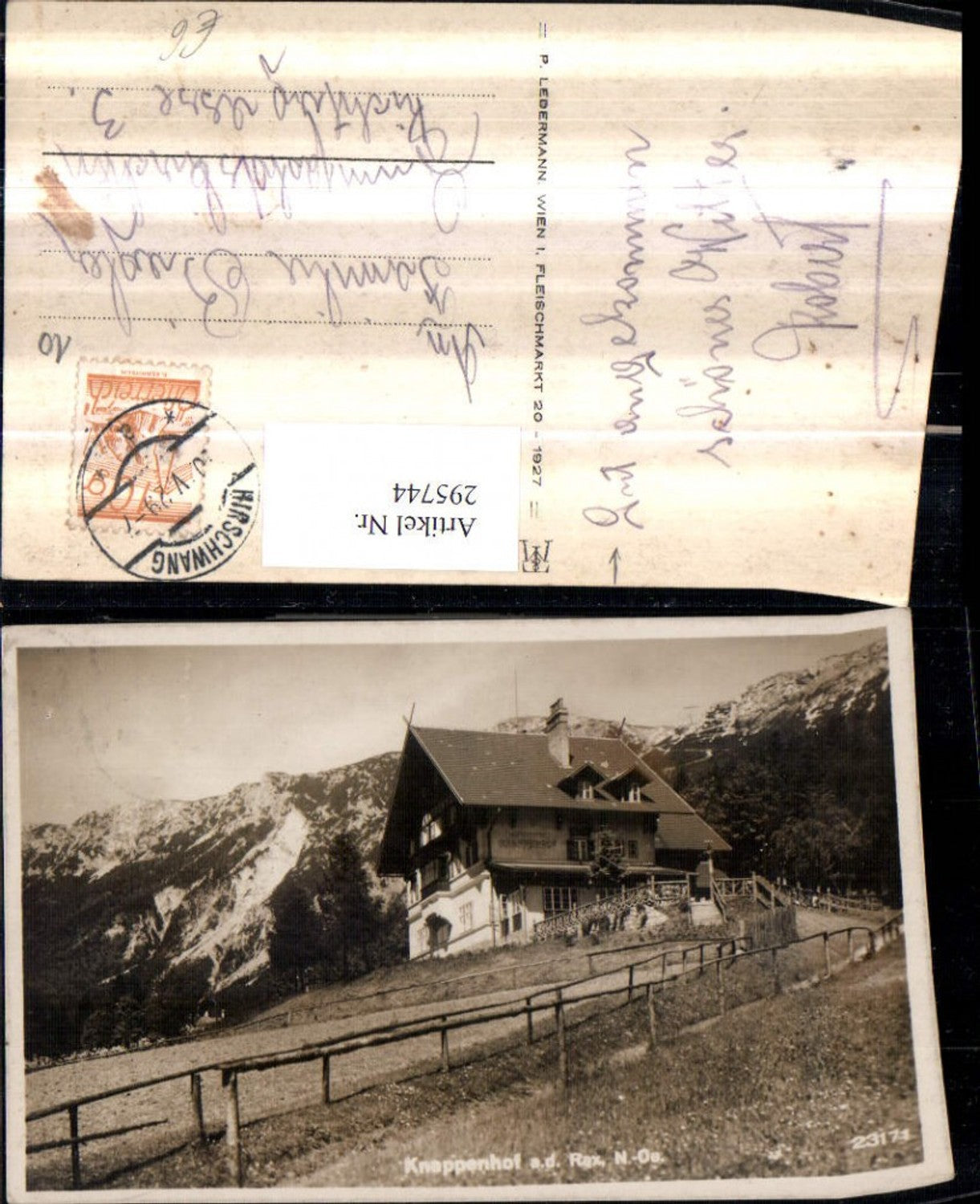 295744,Knappenhof Hotel b. Edlach Reichenau an d. Rax Bergkulisse