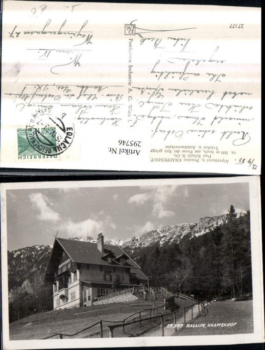 295746,Raxalpe Knappenhof Hotel Bergkulisse b. Edlach Reichenau