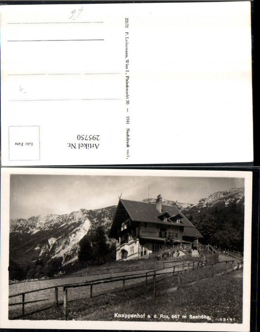 295750,Alpenhotel Knappenhof an d. Rax b. Edlach Bergkulisse