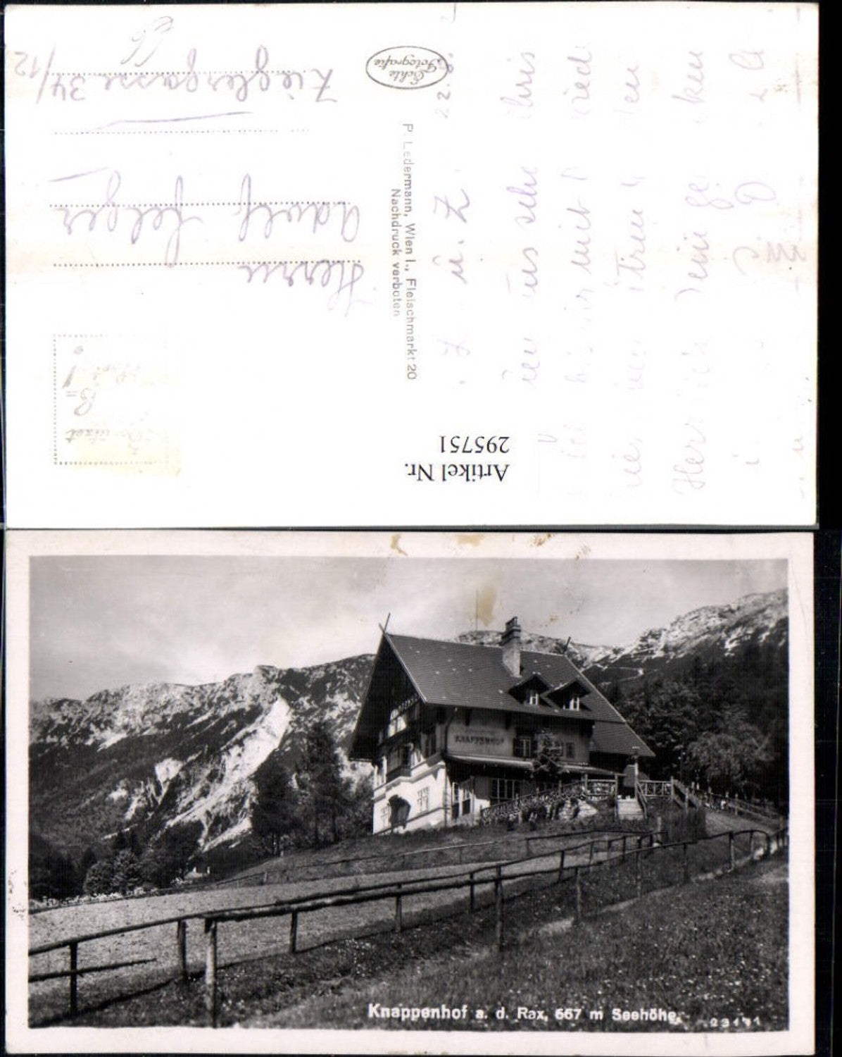 295751,Alpenhotel Knappenhof an d. Rax b. Edlach Bergkulisse