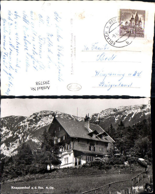 295758,Alpenhotel Knappenhof an d. Rax b. Edlach Reichenau Bergkulisse