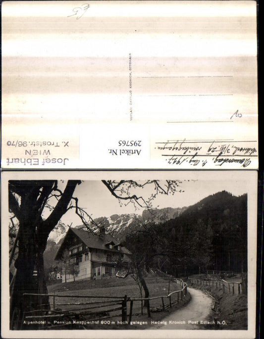 295765,Alpenhotel u. Pension Knappenhof b. Edlach Reichenau