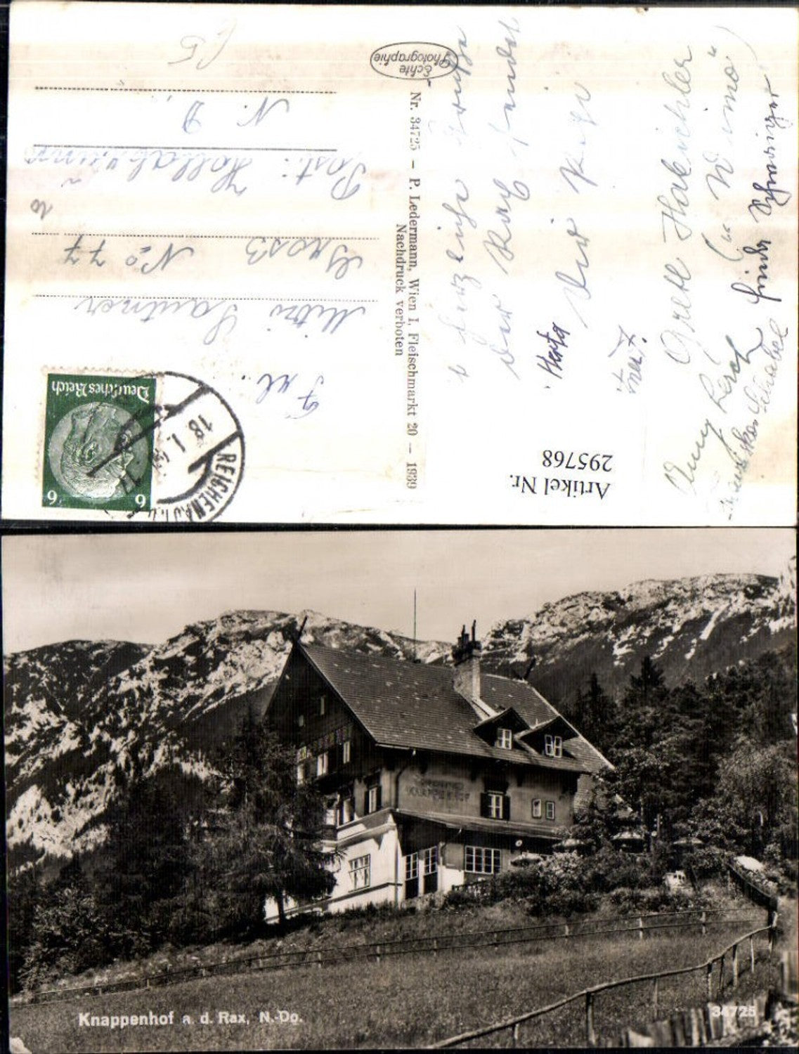 295768,Alpenhotel Knappenhof an d. Rax b. Edlach Bergkulisse
