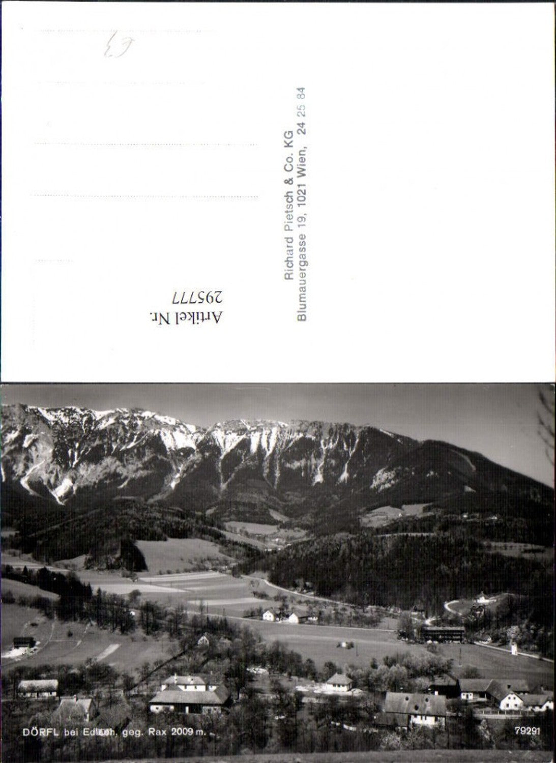 295777,Dörfl b. Edlach Totale geg. Rax Bergkulisse