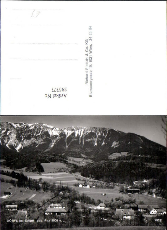 295777,Dörfl b. Edlach Totale geg. Rax Bergkulisse