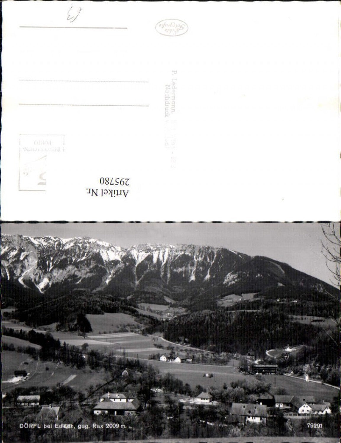 295780,Dörfl b. Edlach Totale geg. Rax Bergkulisse