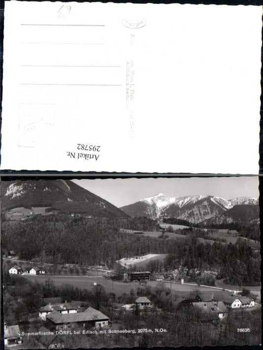 295782,Dörfl b. Edlach Totale m. Schneeberg Bergkulisse