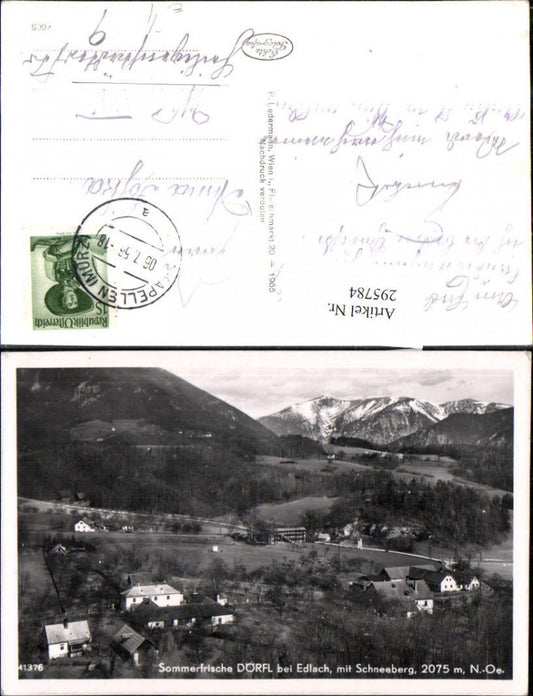 295784,Dörfl b. Edlach Totale m. Schneeberg Bergkulisse