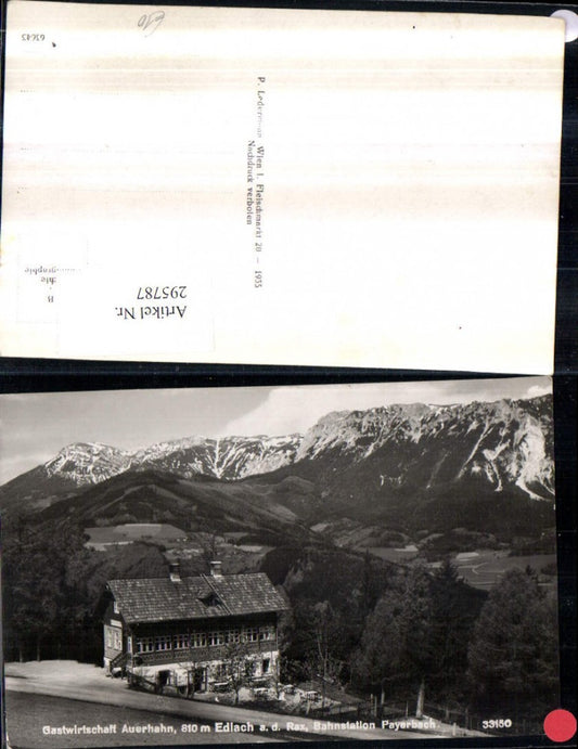 295787,Edlach an d. Rax Gastwirtschaft Auerhahn Bergkulisse