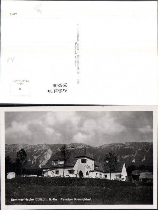 295806,Edlach an d. Rax Pension Kronichhof Bergkulisse
