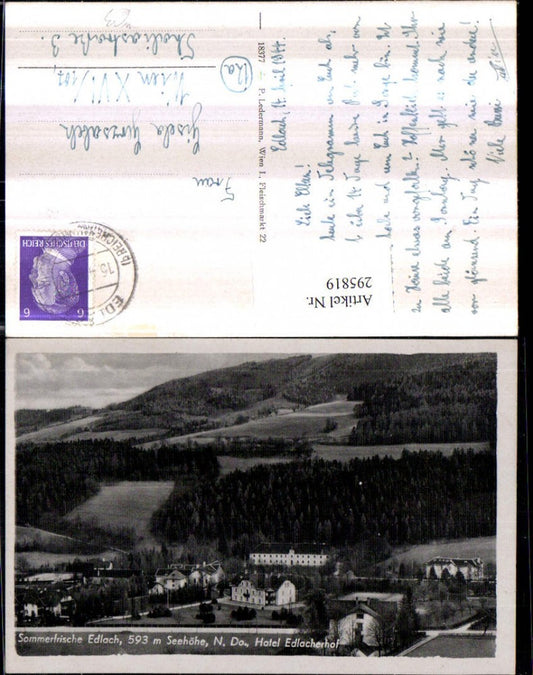 295819,Edlach an d. Rax Teilansicht m. Hotel Edlacherhof