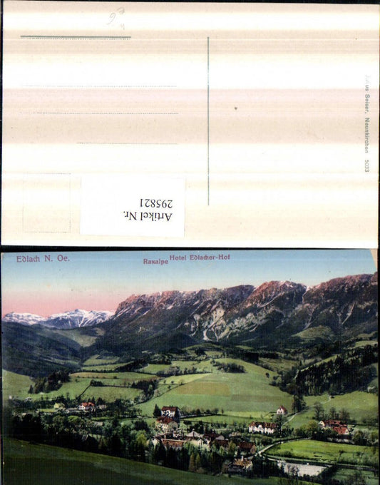 295821,Edlach an d. Rax Totale m. Hotel Edlacher-Hof u. Raxalpe Bergkulisse