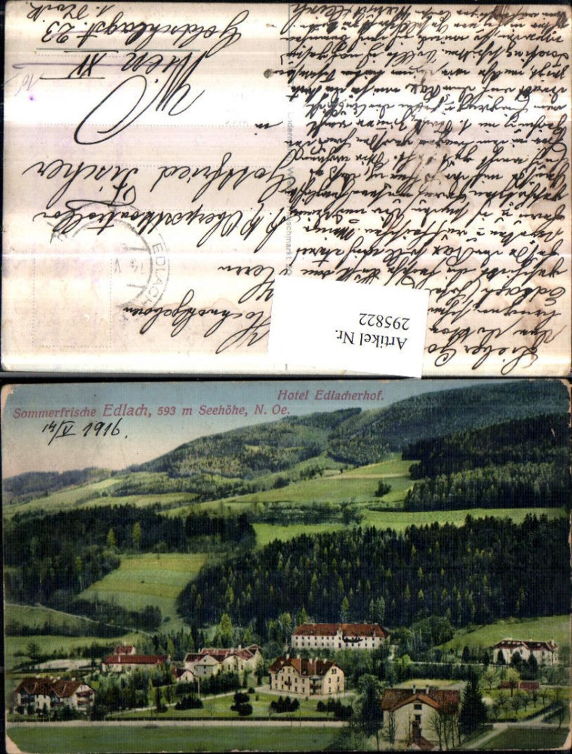 295822,Edlach an d. Rax Teilansicht m. Hotel Edlacherhof