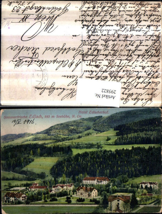 295822,Edlach an d. Rax Teilansicht m. Hotel Edlacherhof