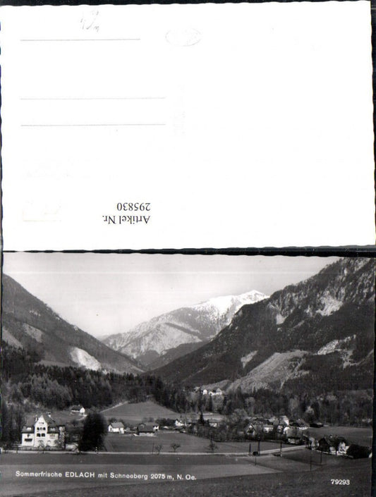 295830,Edlach an d. Rax Totale m. Schneeberg Bergkulisse