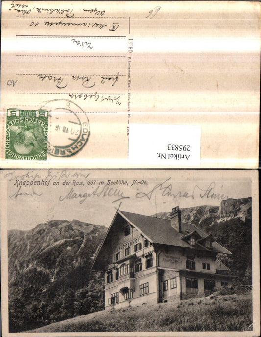 295833,Alpenhotel Knappenhof an d. Rax b. Edlach Bergkulisse
