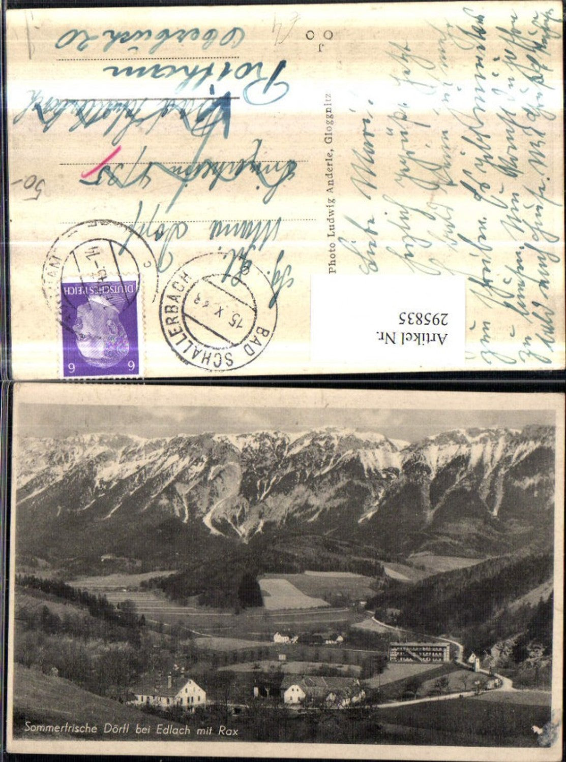 295835,Dörfl b. Edlach Totale Bergkulisse