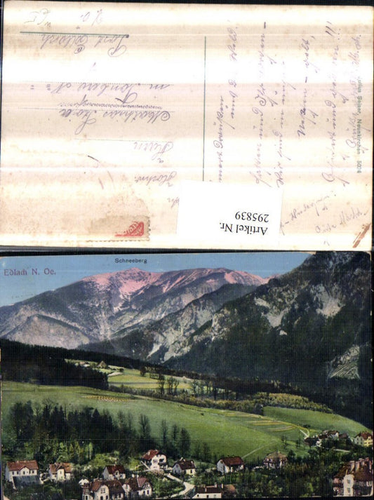 295839,Edlach an d. Rax Teilansicht m. Schneeberg Bergkulisse