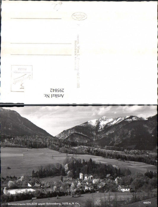 295842,Edlach an d. Rax Totale geg. Schneeberg Bergkulisse