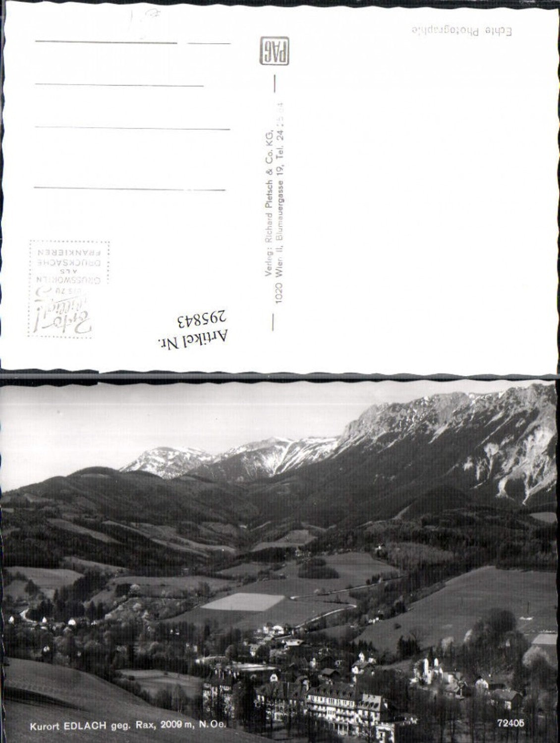 295843,Edlach Totale geg. Rax Bergkulisse