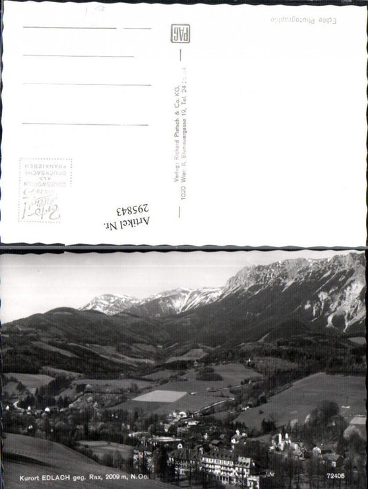 295843,Edlach Totale geg. Rax Bergkulisse