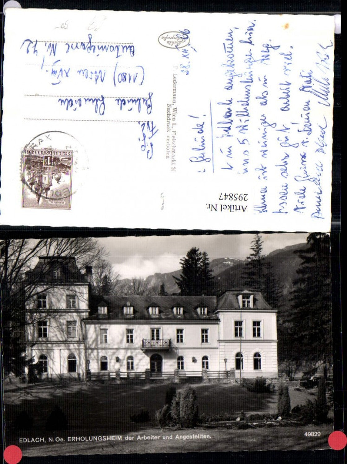 295847,Edlach an d. Rax Erholungsheim der Arbeiter u. Angestellten