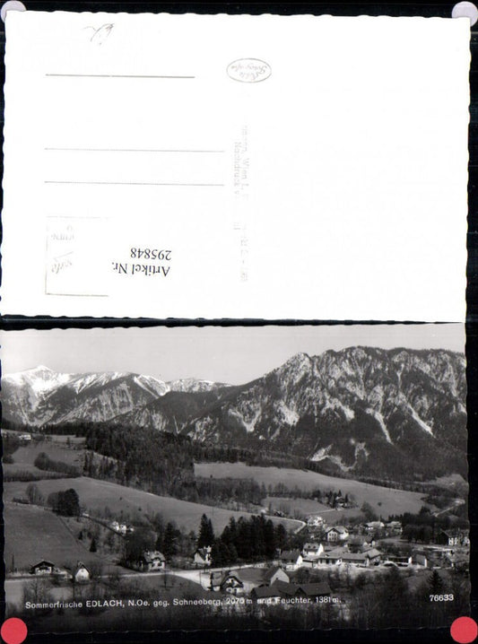 295848,Edlach Totale geg. Schneeberg u. Feuchter Bergkulisse