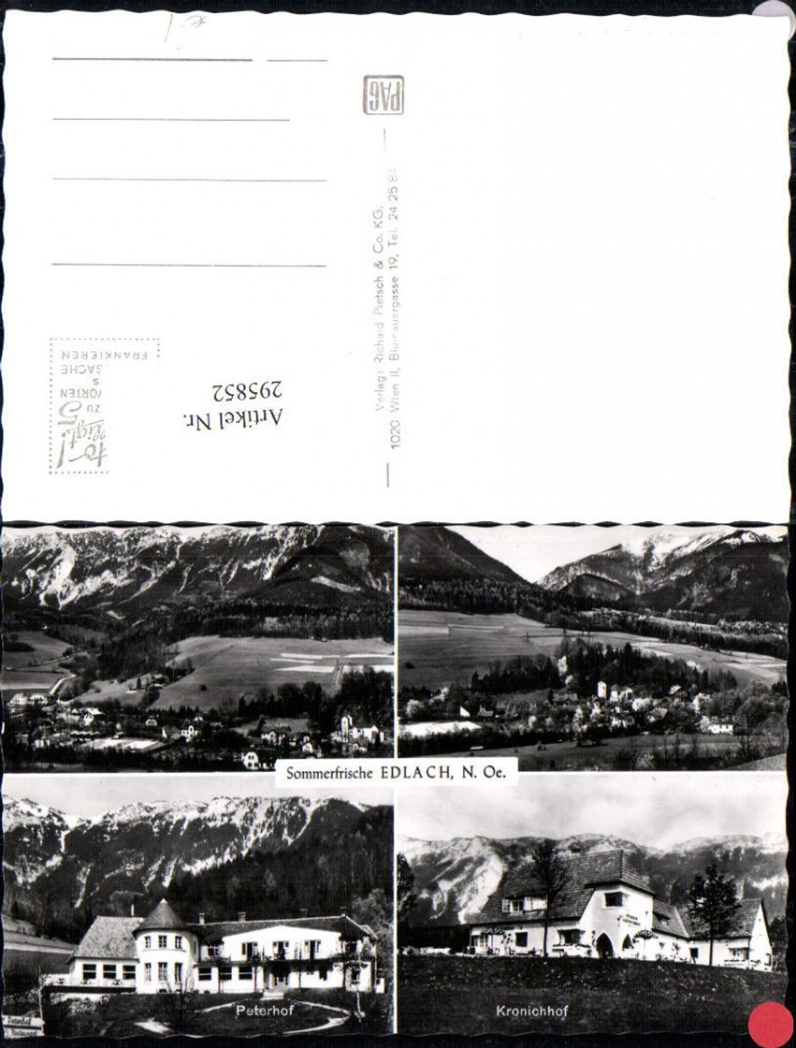 295852,Edlach Totale Kronichhof Peterhof Bergkulisse Mehrbildkarte
