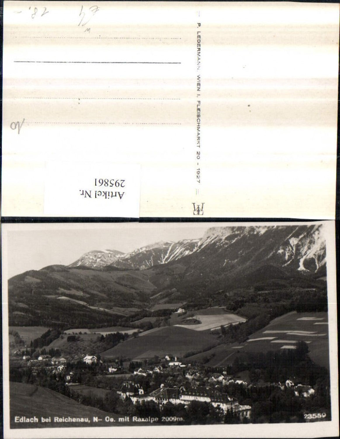 295861,Edlach b. Reichenau Totale m. Raxalpe Bergkulisse