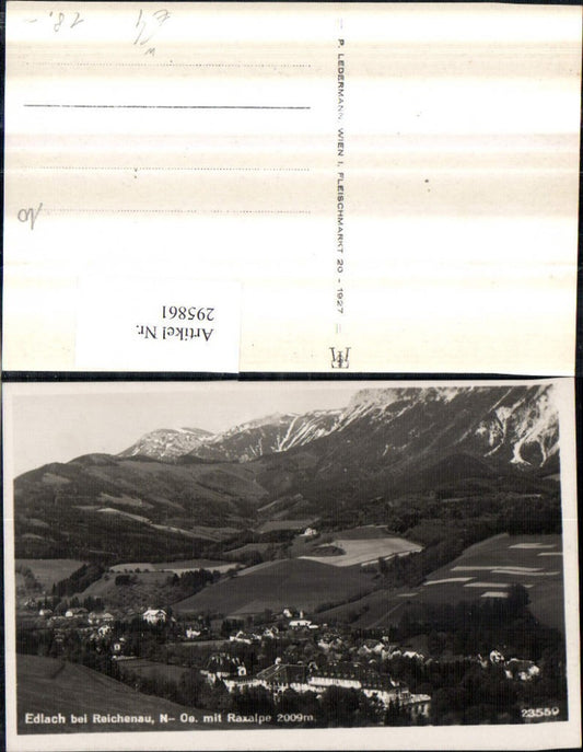 295861,Edlach b. Reichenau Totale m. Raxalpe Bergkulisse