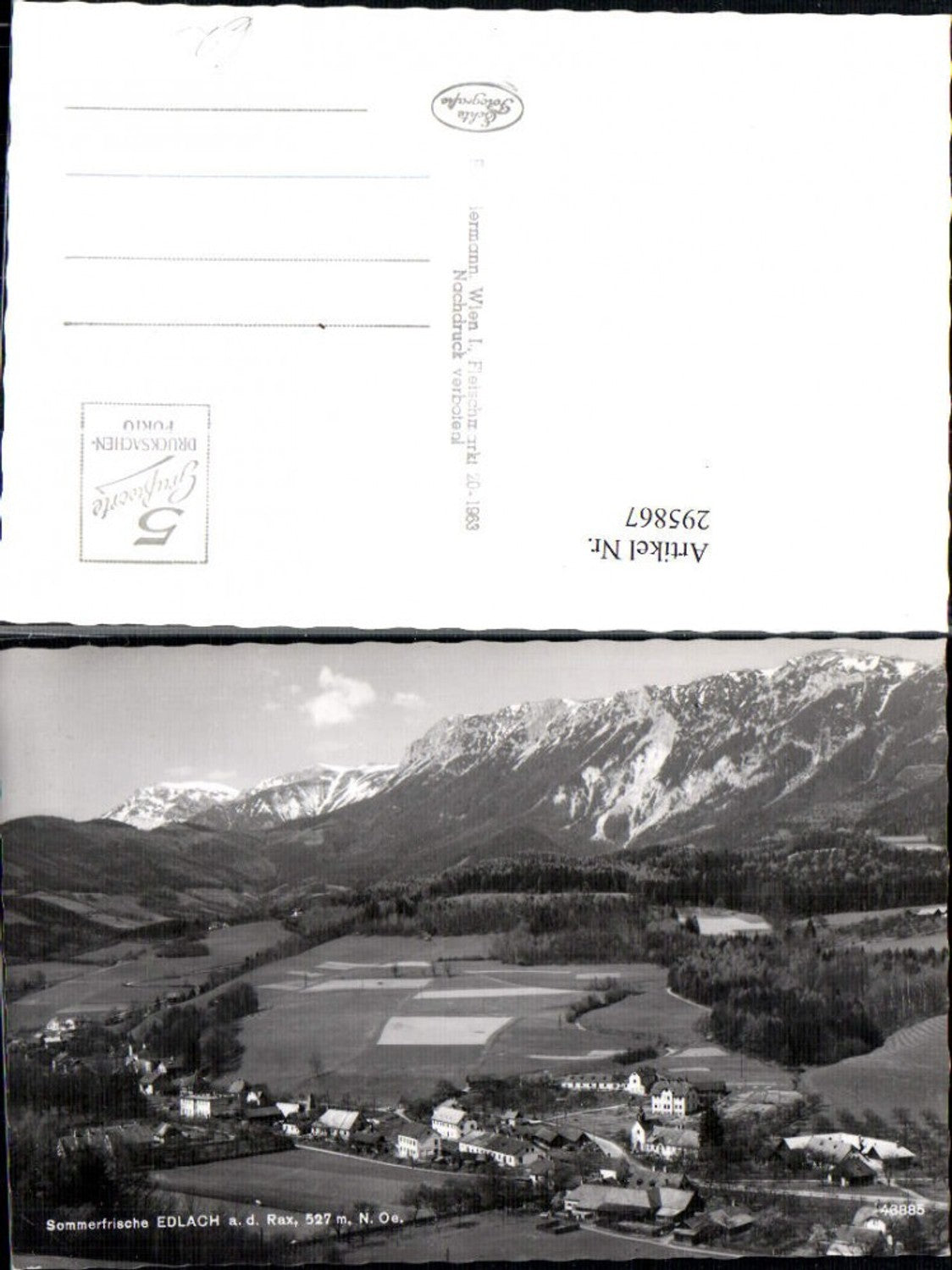 295867,Edlach an d. Rax Totale Bergkulisse