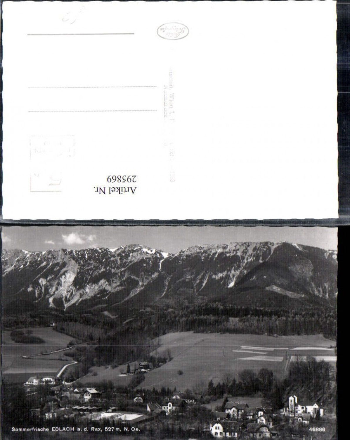295869,Edlach an d. Rax Totale Bergkulisse