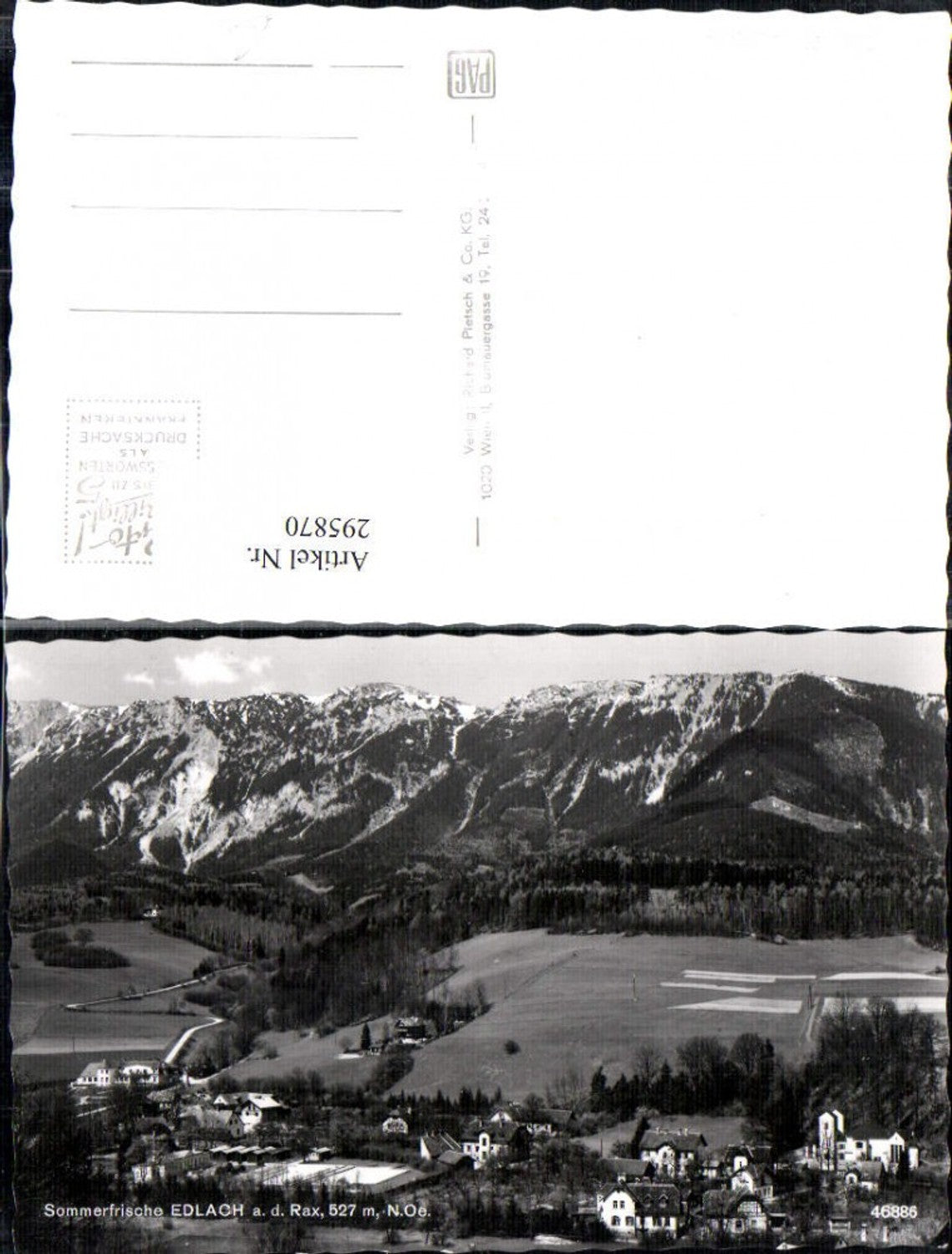295870,Edlach an d. Rax Totale Bergkulisse