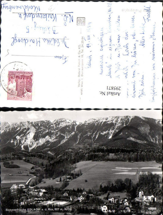 295871,Edlach an d. Rax Totale Bergkulisse