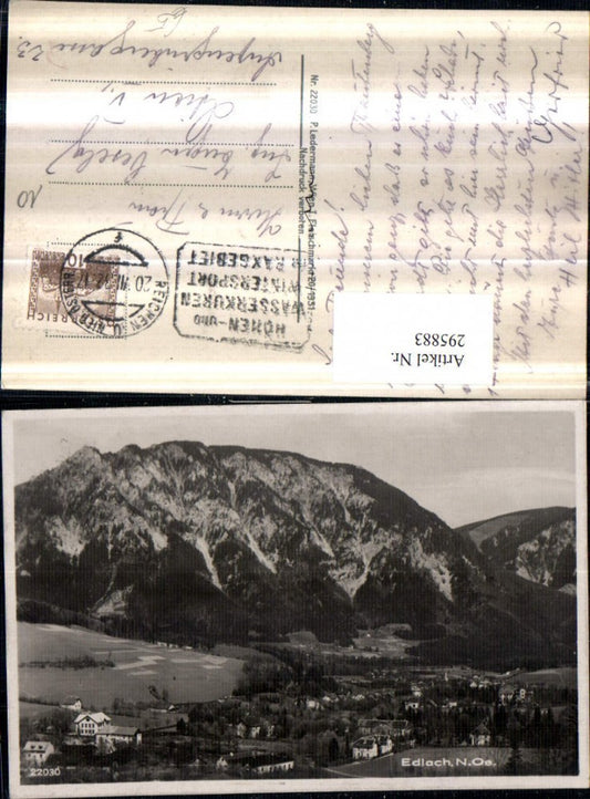 295883,Edlach an d. Rax Totale Bergkulisse