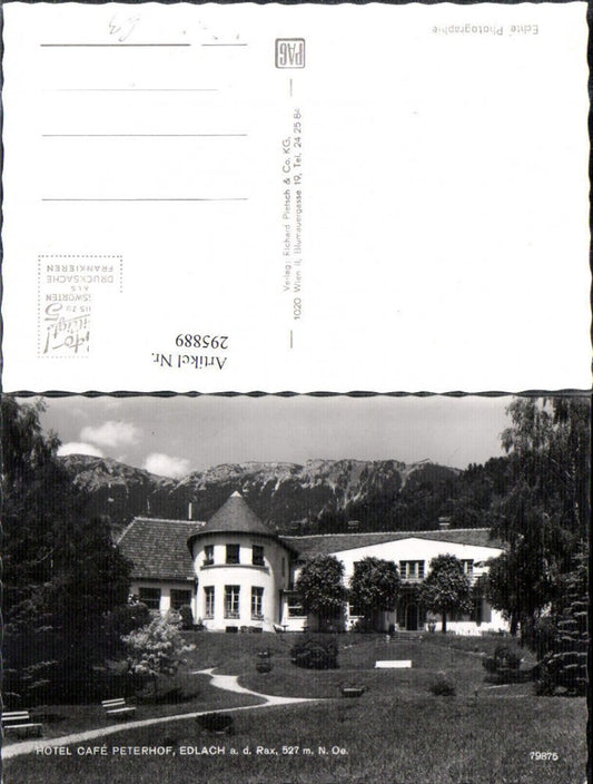 295889,Edlach an d. Rax Hotel Cafe Peterhof Bergkulisse