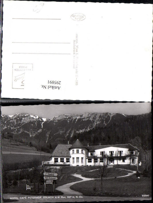 295891,Edlach an d. Rax Hotel Cafe Peterhof Bergkulisse