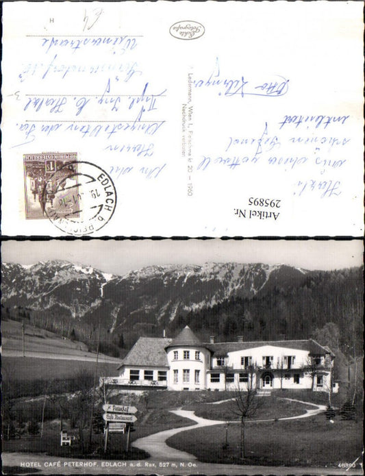 295895,Edlach an d. Rax Hotel Cafe Peterhof Bergkulisse