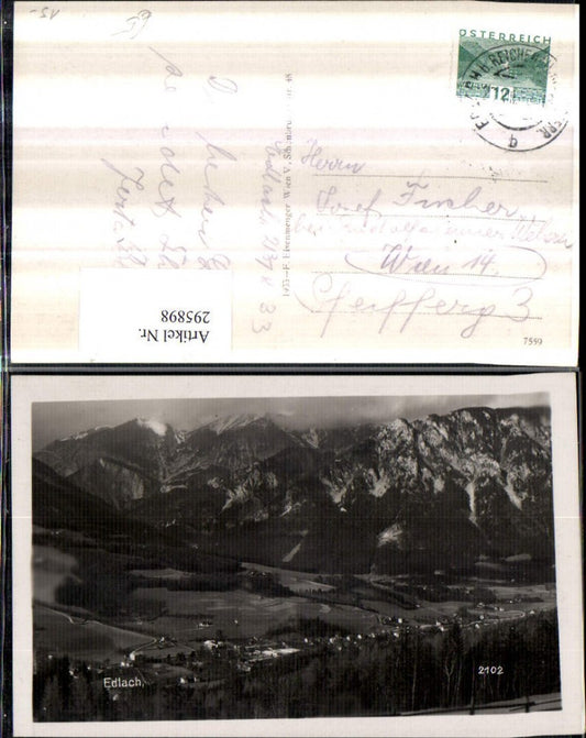 295898,Edlach an d. Rax Totale Bergkulisse
