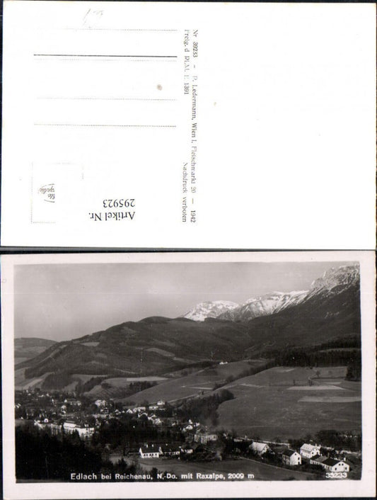 295923,Edlach b. Reichenau Totale m. Raxalpe Bergkulisse
