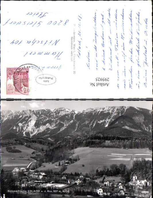 295925,Edlach an d. Rax Totale Bergkulisse
