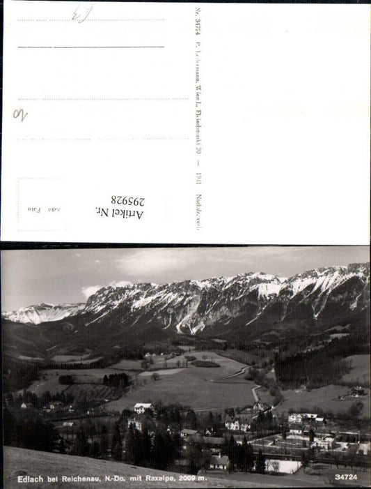 295928,Edlach b. Reichenau Totale m. Raxalpe Bergkulisse