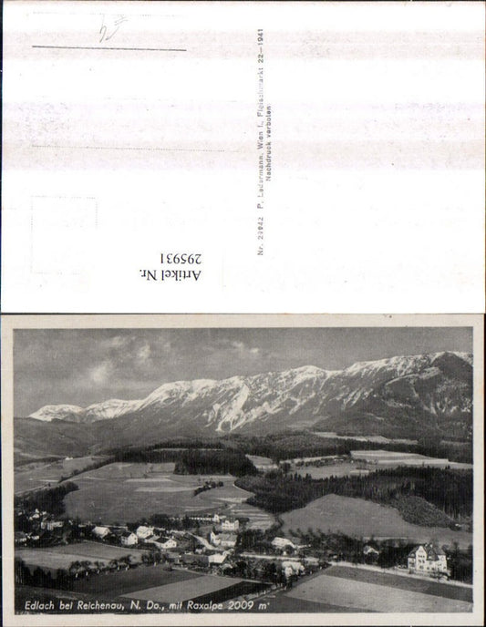 295931,Edlach b. Reichenau Totale m. Raxalpe Bergkulisse