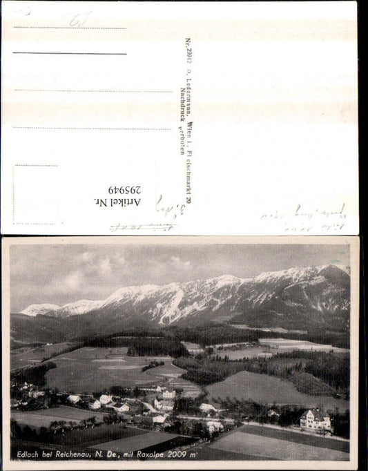 295949,Edlach b. Reichenau Totale m. Raxalpe Bergkulisse